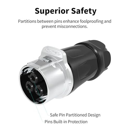 CNLINKO LP-24 3 Pin Circular Connector IP68 Waterproof Mating Plug Set - size: 3-Pin