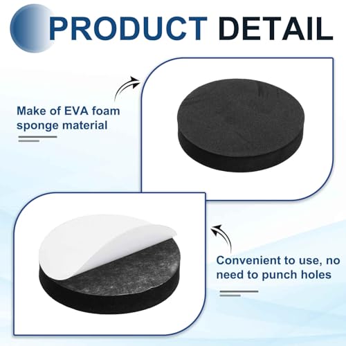 MECCANIXITY Single Sided Speaker Isolation Pads 70mmx12mm Round Black - size: 70mmx12mm