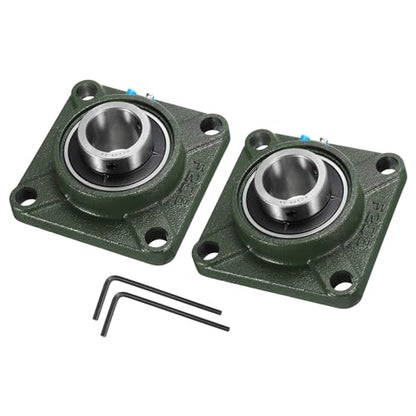 uxcell 2pcs UCF208-24 Pillow Block Bearings 1-1/2 inch Bore Self Alignment, Solid Cast Iron Base Square Flange Mounted Chrome Steel Bearings - size: UCF208-24