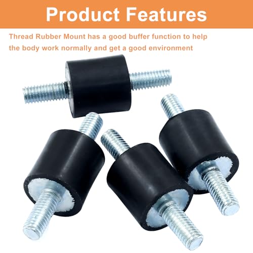 Waziaqoc 4PCS M5 Rubber Mounts Shock Absorber - size: M5