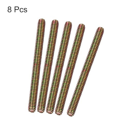 uxcell 8pcs Fully Threaded Rods 1/4x3-1/4 All Thread Studs Long Threaded Screw Carbon Steel for Furniture Garden Railing Mounting Assembly Fastening Frame Connection Colorful Zinc - size: 1/4x3-1/4"