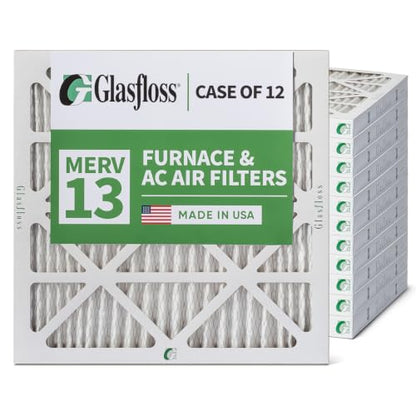 Glasfloss ZL 16x16x2 MERV 13 Pleated AC Furnace Air Filters. 4-Pack - size: 12x12x2 | 2" Filters