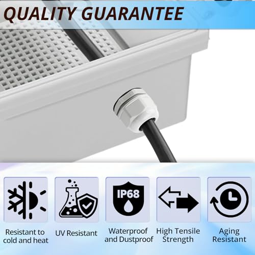 MAKERELE 1/2'' NPT Nylon Cable Gland Strain Relief, Waterproof IP68 - color: Grey, size: 1/2" 50pcs BAG