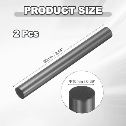 PATIKIL Graphite Rod 2 Pcs Graphite Stirring Rod 90x10mm Cylinder Stick - size: 90x10mm