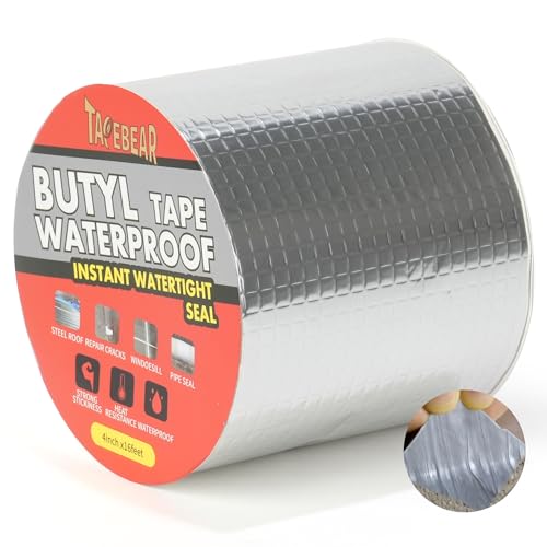 TAPEBEAR Butyl Tape Waterproof Sealing Tape 4inch x16feet Roof Leak Patch - size: 4inch x16.4feet