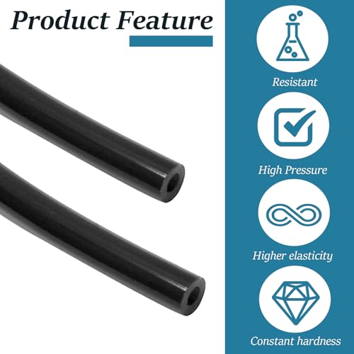 Biaungdo 1/8" OD Pneumatic Tubing Pipe, Black, 10 Meter/32.8ft