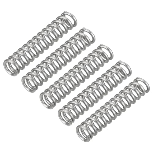 uxcell 5Pcs Compression Spring, Wire Diameter 0.039", OD 0.24", Free Length 1.18" 304 Stainless Steel Coil Mechanical Compressed Spring, Silver - size: 0.039" x 0.24" x 1.18"