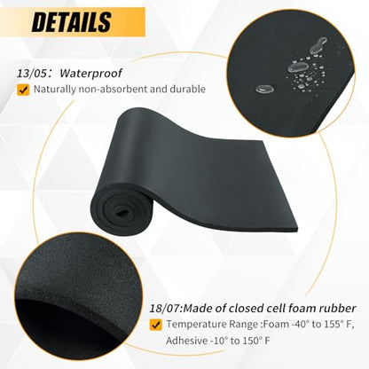 1/8" T x 12" W x 54" L Neoprene Sponge Foam Rubber Without Adhesive - size: 1/8" Thick x 12" Wide x 54" Length