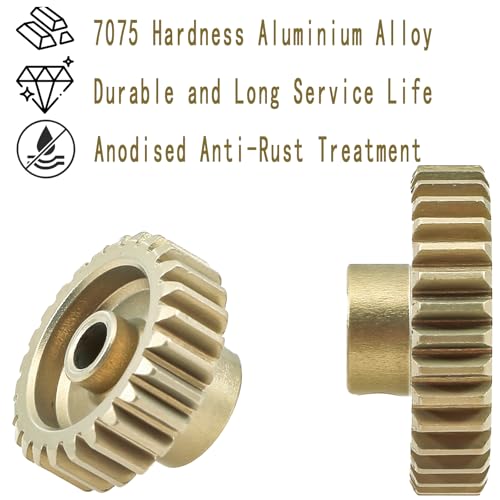 0.6M RC Pinion Gear Set 3.175mm 18T 19T 20T 21T 22T 5PCS 7075 Aluminum - size: 0.6M-P-18-22T