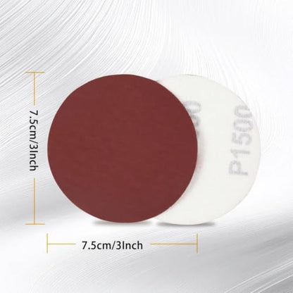 SPEEDWOX 100pcs Sanding Discs 3 Inch Sandpaper 1500 Grit Hook and Loop Sanding Discs for Drill Grinder Rotary Tools No Hole - style: 1500-Grit