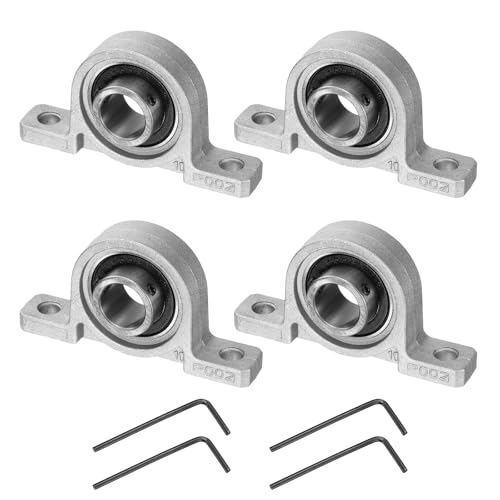 uxcell 4pcs KP002 Pillow Block Bearings 15mm Bore Bearing Units Zinc Alloy Flange Mounted Bearing Housing, P6(ABEC3) - size: KP002