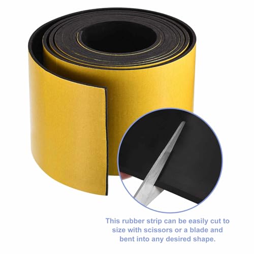 MECCANIXITY Adhesive Neoprene Rubber Strips Sheet Thick - color: Yellow, size: 4" x 118" x 0.12"