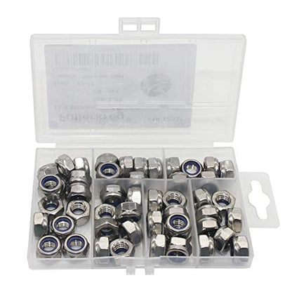 Fullerkreg M8x1.25mm Self-Locking Nylon Insert Hex Lock Nuts - size: M8 50Pcs