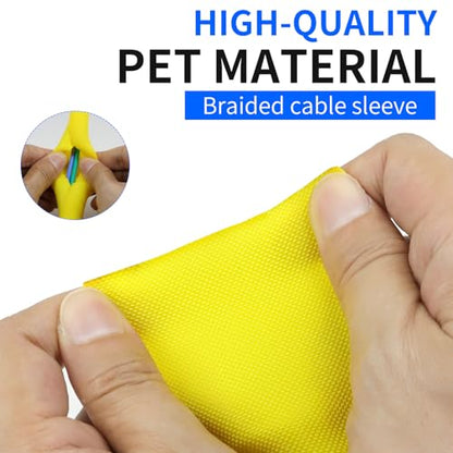 Split Wire Loom, 20ft Automotive Cable Protector Sleeve, Flexible Braided Cable Sleeves High Temperature Cable Management (Yellow, 1") - color: Yellow, size: 1"