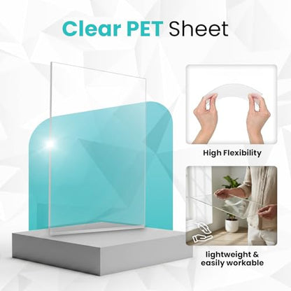 24"x36", 1mm, 5-Pack, Flexible PET Plexiglass Sheets - size: 24" x 36", 1mm Thick