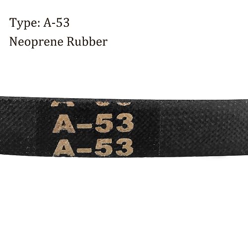 A-53 Drive V-Belt - [53-inch Inside Circumference] A-Section Rubber Drive Belt Wrapped for Transmission Use - size: A-53
