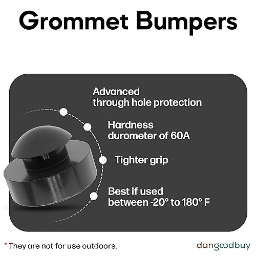 Large Rubber Push-in Ridged Stem Bumpers 1" Diam - Feet - Fits 1/2" Hole (4) Black
