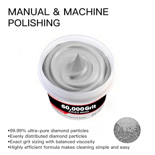 Diamond Paste Polishing Compound, 60,000 Grit, 50 G/1.76 Oz, Mirror Finish - size: 60,000Grit, style: 1.78 oz (50g)