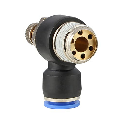 Push to Connect Air Flow Control Valve 8mm Tube OD x 1/8" Male BSP 5pc - color: Pack of 5, size: 0.31" OD x 1/8" Thread