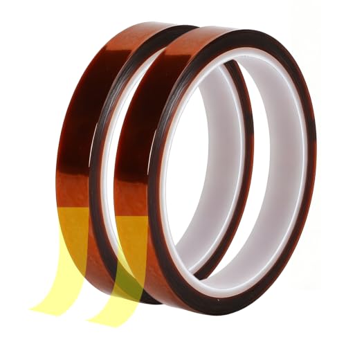 2 Rolls 1/2" x 108ft Polyimide High Temperature Resistant Tape 25mm x 33m