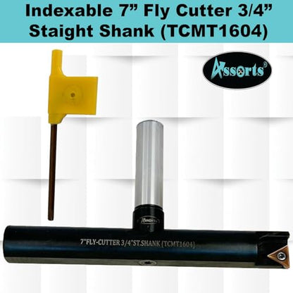 7″ Balanced Fly Cutter Indexable Face Milling Cutter with 3/4″ Straight Shank, Single TCMT1604 Insert, Torx Screw & Star Key Included - size: 7″ Fly Cutter 3/4″ Straight Shank – (TCMT1604)