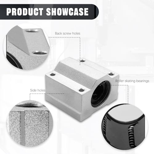 4Pcs SCS16UU Linear Motion Ball Bearing Slide Block ID 16mm Aluminum Bushing Linear Rail Support Guide Shaft Bearing for Printer Parts 4 Pack - size: SCS16UU-4Pcs
