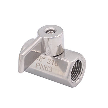 DERNORD Mini Ball Valve Stainless Steel 3/8" Female&Female NPT Thread (Pack of 2) - size: 3/8 Inch, style: Pack of 2
