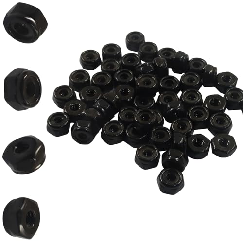 50 Pack #6-32 Nylon Insert Hex Lock Nuts, 304 Stainless Steel - size: #6-32