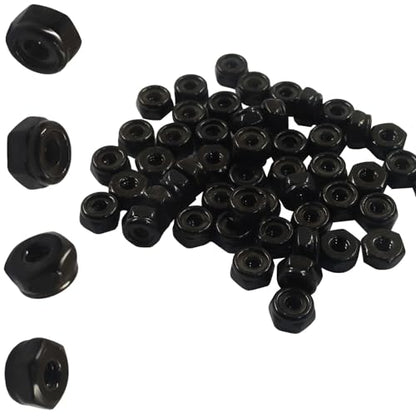 50 Pack #6-32 Nylon Insert Hex Lock Nuts, 304 Stainless Steel - size: #6-32