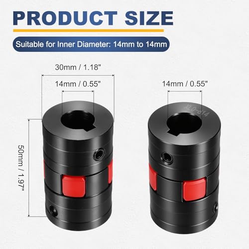MECCANIXITY XL0 Type Flexible Elastic Shaft Coupling 14mm to 14mm Bore - size: 14mm to 14mm Bore 30 Diameter