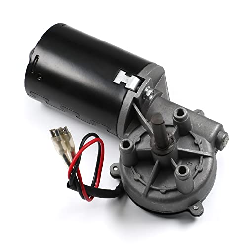 Fielect DC 24V 50RPM Reversible Worm Geared Motor 50Kg.cm High Torque Electric Gear Motor Turbine Worm Gear Box Motor Speed Reduction Motor, Right Shaft - size: 24V 50RPM