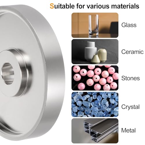 HARFINGTON Diamond Lapidary Wheel 6 Inch x 1 Inch Arbor Hole 1500 Grit Grinding Wheels for Stone, Marble, Glass, Ceramics, Crystal, Carbide, Steel - size: 1500 Grits