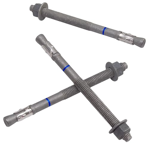 1/2" x 7" Concrete Anchors (10 Pack) 1/2 inch Wedge Anchors Bolts Hot Dip Galvanized - size: 1/2"x7" (10 PCS)