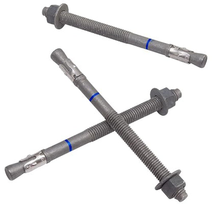 1/2" x 7" Concrete Anchors (10 Pack) 1/2 inch Wedge Anchors Bolts Hot Dip Galvanized - size: 1/2"x7" (10 PCS)