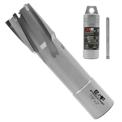 S&F STEAD & FAST Carbide Annular Cutter, Cutting Diameter 7/8”, DOC 2” - size: 7/8 x 2"