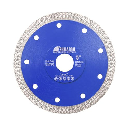 SHDIATOOL 5 Inch Diamond Saw Blade Cutting Porcelain Tile Ceramic Granite Marble Brick - size: 5 Inch(125mm)