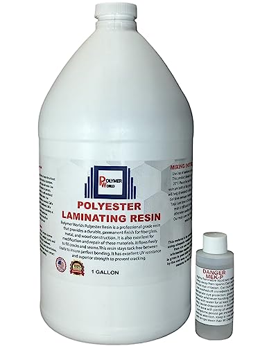 Polymer World- Premium Grade Polyester Resin 1-10 Gallon Kit with MEKP for Boats, Cars, Surfboard, RV, Pools,Canoes, Jetskis, Watercrafts (1, 1 Gallon) - size: 1 Gallon