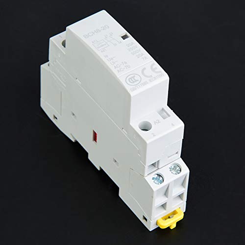 Keenso Din Rail AC Contactor, 20A 2 Pole, 1NO 1NC Contactors, 50/60Hz, 220V/230V, for Industrial Automation, Home Automation, HVAC Systems, Engineers, DIY Enthusiasts, Professionals