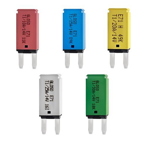 DC 14V Auto-Reset ATM Mini Circuit Breaker Blade Fuses Assortment Kit 5PCS(10A,15A,20A,25A,30A) - style: 5 Style