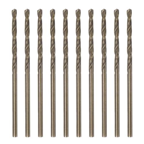 HARFINGTON 10pcs Cobalt Jobber Drill Bits 2.1mm / 0.083" M35 High Speed Steel HSS Twist Drilling Bit Tool for Stainless Steel Copper Wood Plastic and Other Hard Materials - size: 2.1mm
