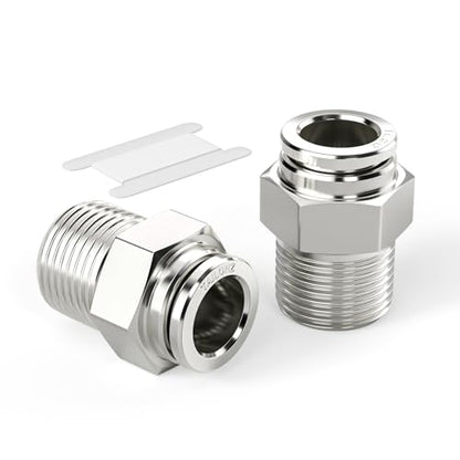TAILONZ 304 Stainless Steel 6mm x 1/4" NPT Push to Connect Straight 5Pcs - size: 6mm OD 1/4''NPT
