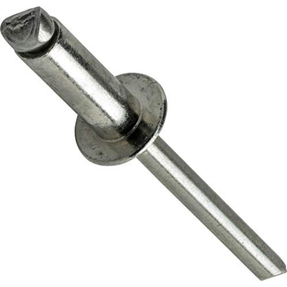Fastenere Pop Rivets - 1/8" x 1/8" (100pcs) Heavy Duty, Open-End, Stainless Steel, Dome-Head Blind Rivets, Corrosion-Resistant, High Tensile & Shear Strength, 4-2 Gap 0.063"-0.125" - size: 1/8" x 1/8" (4-2) (100 Pack)