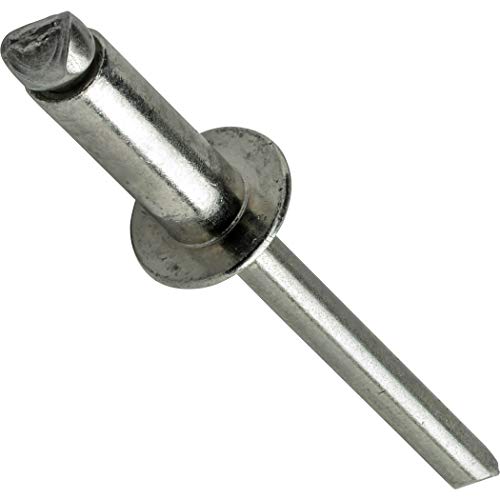 Fastenere Pop Rivets - 1/8" x 3/16" (100pcs) Heavy Duty, Open-End, Stainless Steel, Dome-Head Blind Rivets, Corrosion-Resistant, High Tensile & Shear Strength, 4-3 Gap 0.126"-0.187" - size: 1/8" x 3/16" (4-3) (100 Pack)