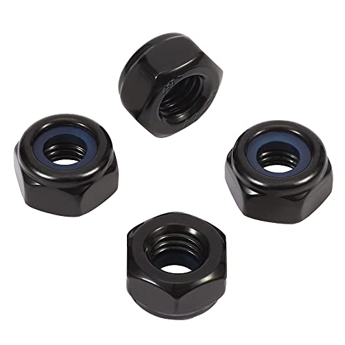 3/8-16 Nylon Insert Hex Lock Nuts Locknuts, 304 Stainless Steel 18-8, Black Oxide, 25 PCS - color: Black, size: 3/8-16