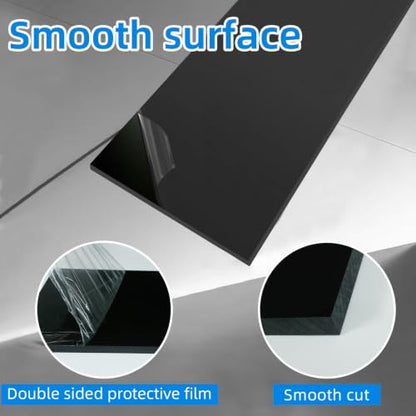 High-Density Polyethylene (HDPE) Plastic Sheet, 1/2" X 24'' X 48'' Black, Versatile Board for Machining, Home Improvements, and DIY Engineering Projects - color: Black1