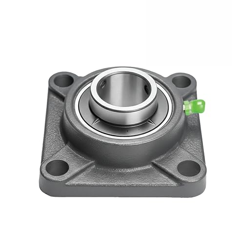 UCF207-22 Pillow Block Bearing – 1.375" inch Bore 4-Bolt Flange Mounted Ball Bearing Unit, Cast Iron Housing, Self-Aligning, Pre-Lubricated Insert for Industrial, Agricultural & Mechanical Equipment - style: UCF207-22