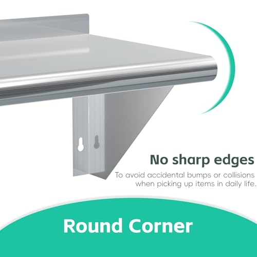STABLEINK NSF Stainless Steel Wall Shelf 12x30 Inches, Commercial Kitchen - size: 12"x30"