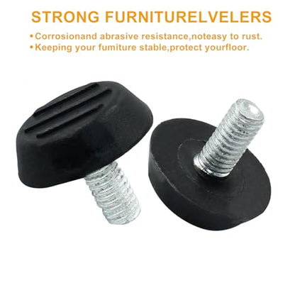 M6 x 12mm Furniture Levelers Table Leg Levelers, 8 Pcs Adjuster - size: M6 x 12mm