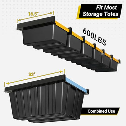 6-bin Overhead Garage Storage Rack, Ceiling Storage Racks - size: for 6 Bins