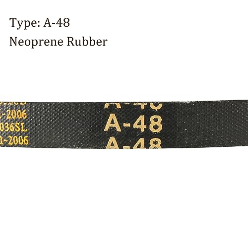 A-48 Drive V-Belt - [48-inch Inside Circumference] A-Section Rubber Drive Belt Wrapped for Transmission Use - size: A-48